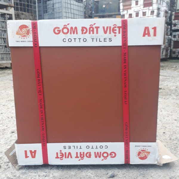 Gạch đất nung Đất Việt 50x50x1.3 đỏ nhạt 01