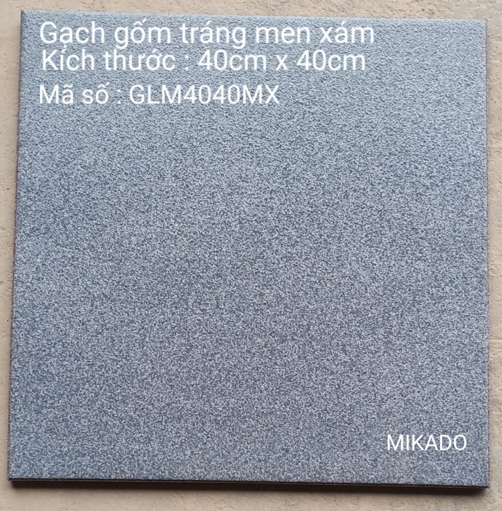 Gạch đất nung Mikado 40×40 men xám 01