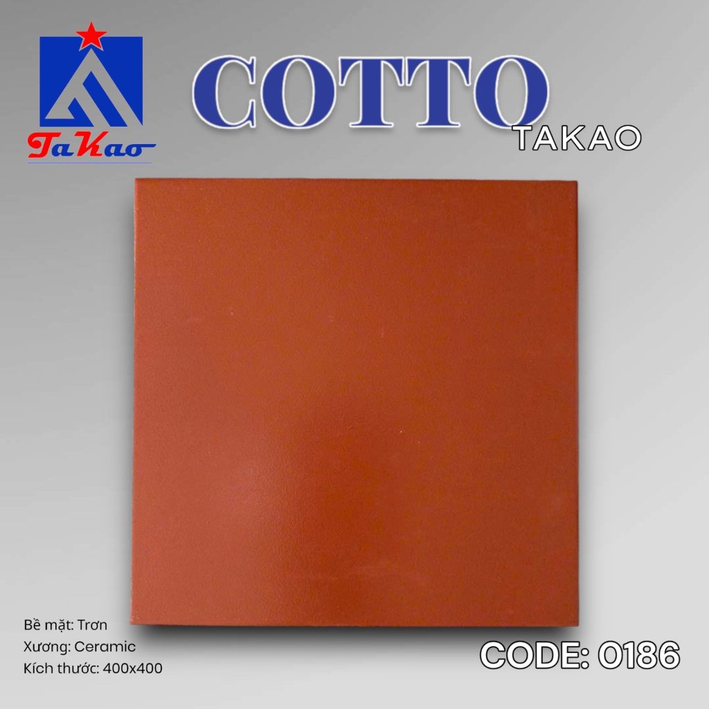 Gạch đất nung Takao 40×40 men đỏ 0186 01