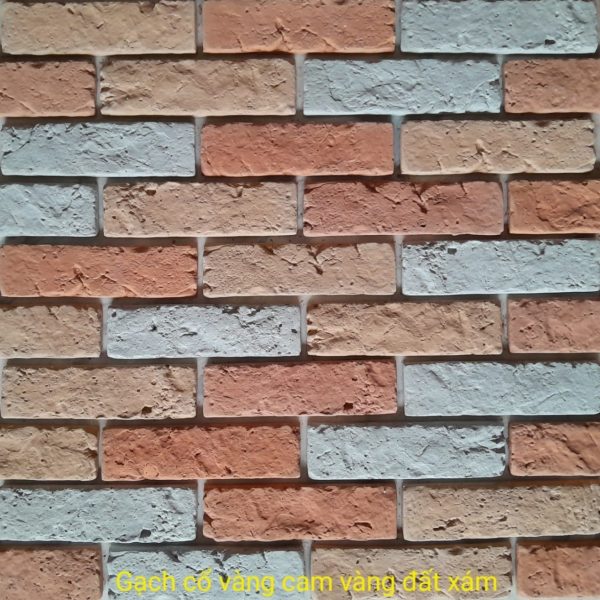 Gạch không nung cổ 5×18 vàng cam, vàng đất, xám 01