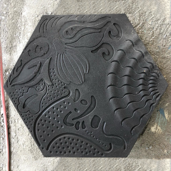 Gạch không nung lục giác 25x29x6 đại dương bóng đen 01