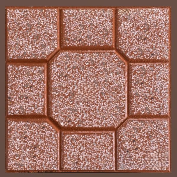 Gạch không nung terrazzo 40x40x3 da quy đỏ 01