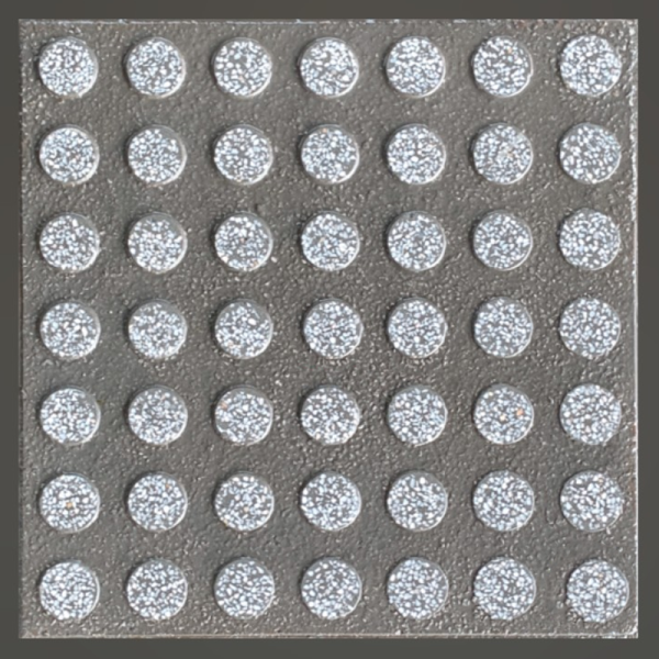 Gạch không nung terrazzo 40x40x3 dẫn hướng chấm bi đen 01
