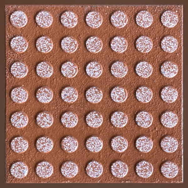 Gạch không nung terrazzo 40x40x3 dẫn hướng chấm bi đỏ 01