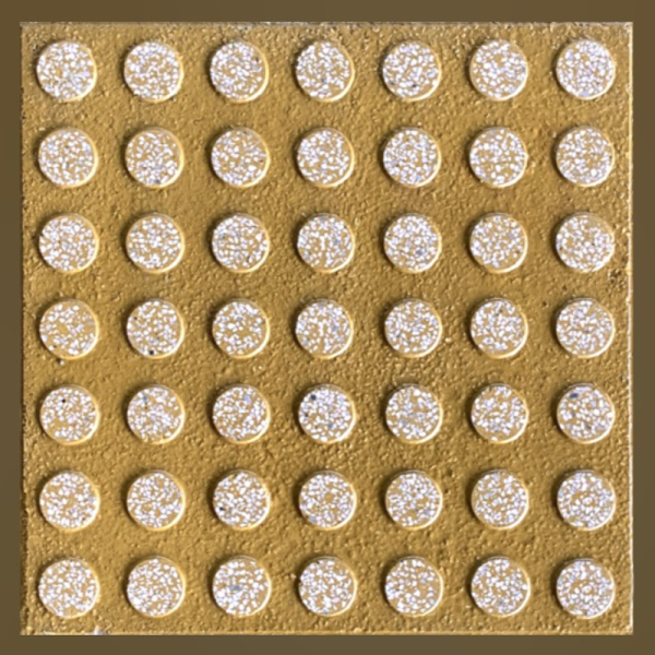 Gạch không nung terrazzo 40x40x3 dẫn hướng chấm bi vàng 01
