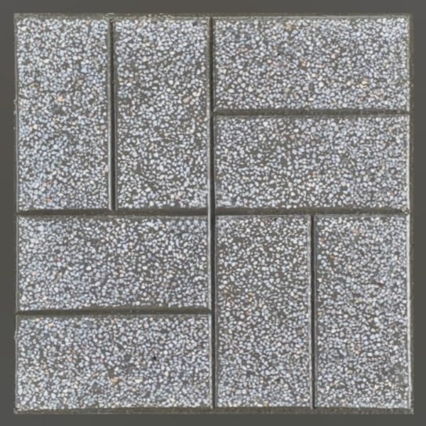 Gạch không nung terrazzo 40x40x3 khía 8 đen 01