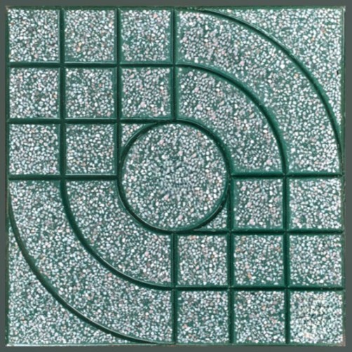 Gạch không nung terrazzo 40x40x3 mắt nai xanh lá 01