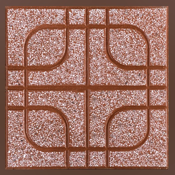 Gạch không nung terrazzo 40x40x3 mắt phụng đỏ 01