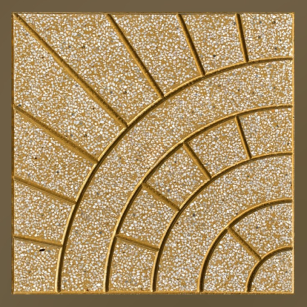 Gạch không nung terrazzo 40x40x3 mặt trời vàng 01