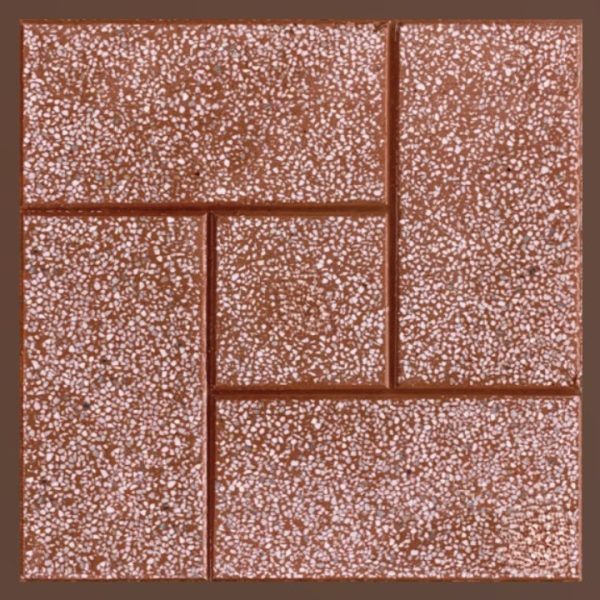 Gạch không nung terrazzo 40x40x3 mê cung đỏ 01