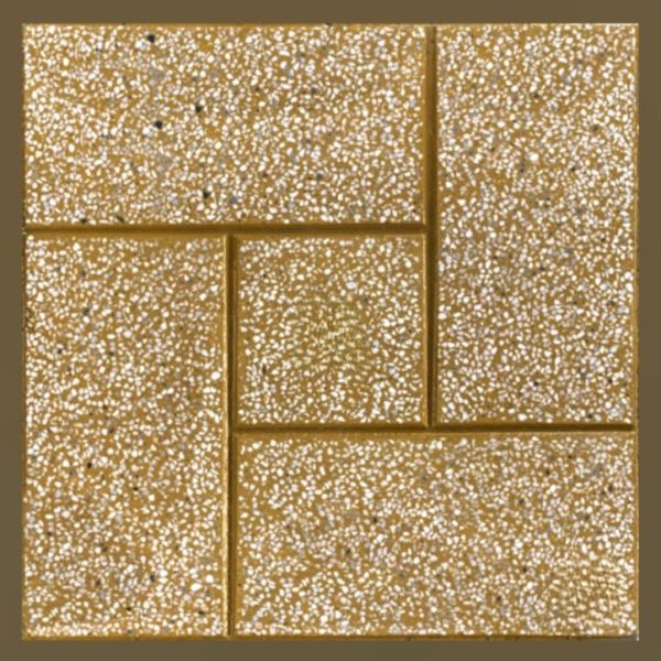 Gạch không nung terrazzo 40x40x3 mê cung vàng 01