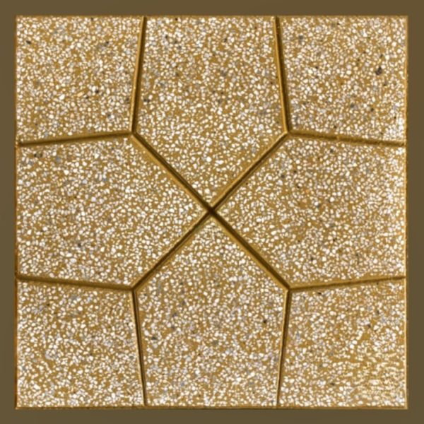 Gạch không nung terrazzo 40x40x3 nụ hoa vàng 01