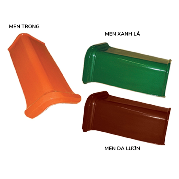 Ngói đất nung Mỹ Xuân 38x19x1.5 nóc lớn men xanh lá N04-TM 01